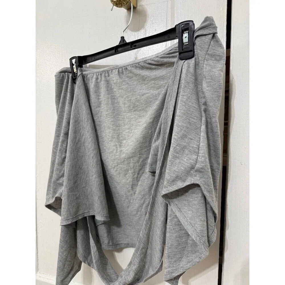 Gray Jersey Wrap Skirt Ballet Dance Yoga Cover-Up